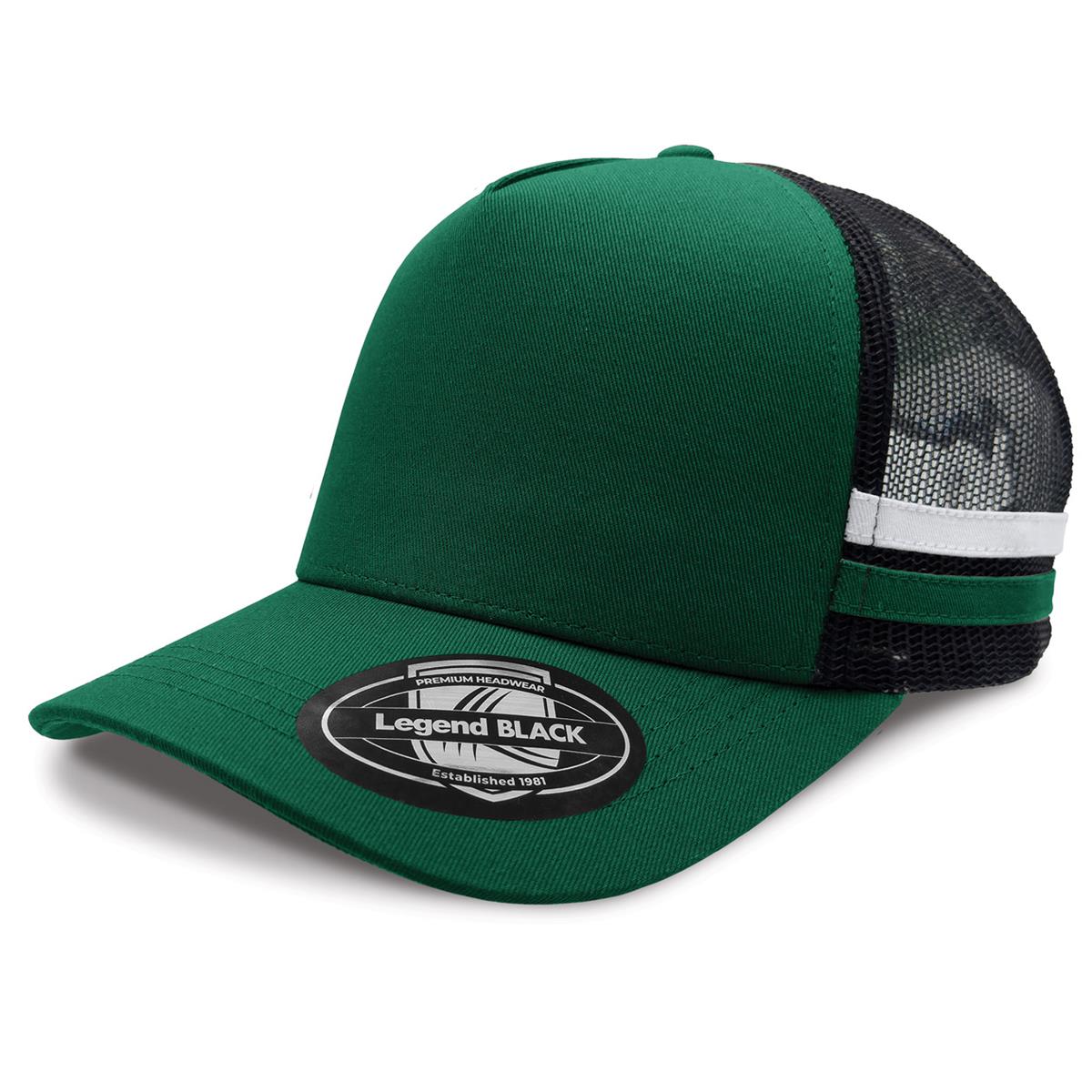 Striped Trucker - Bottle / Black / White / Bottle - Front