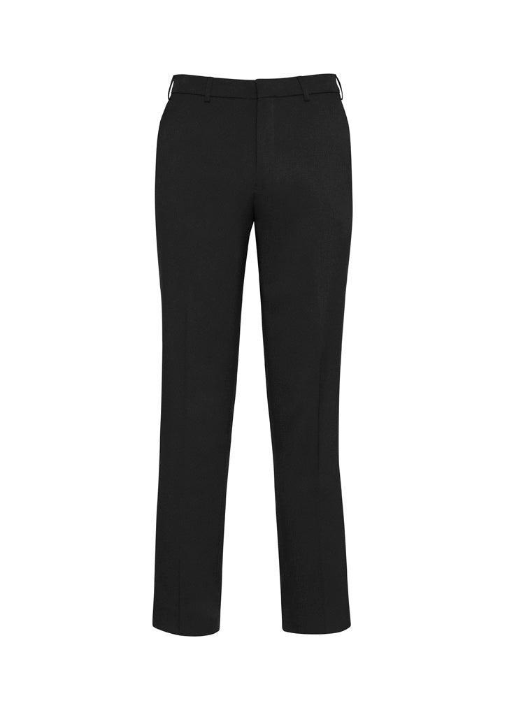 Comfort Wool Stretch Mens Slimline Pant - Black - Front