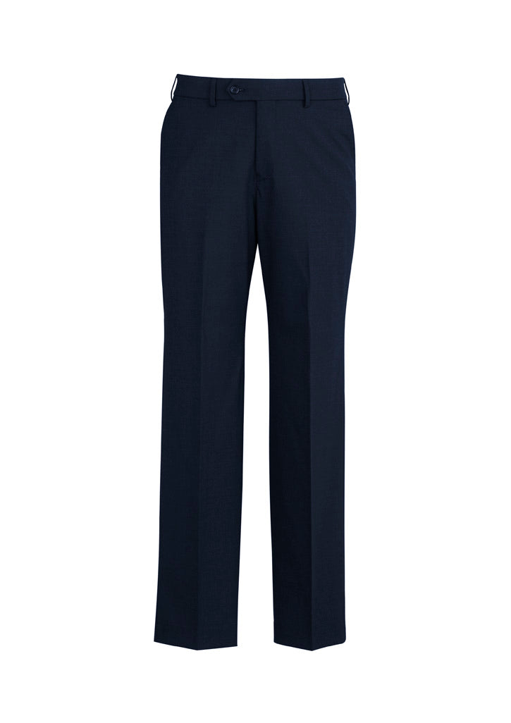 Comfort Wool Stretch Mens Adjustable Waist Pant - Navy - Front