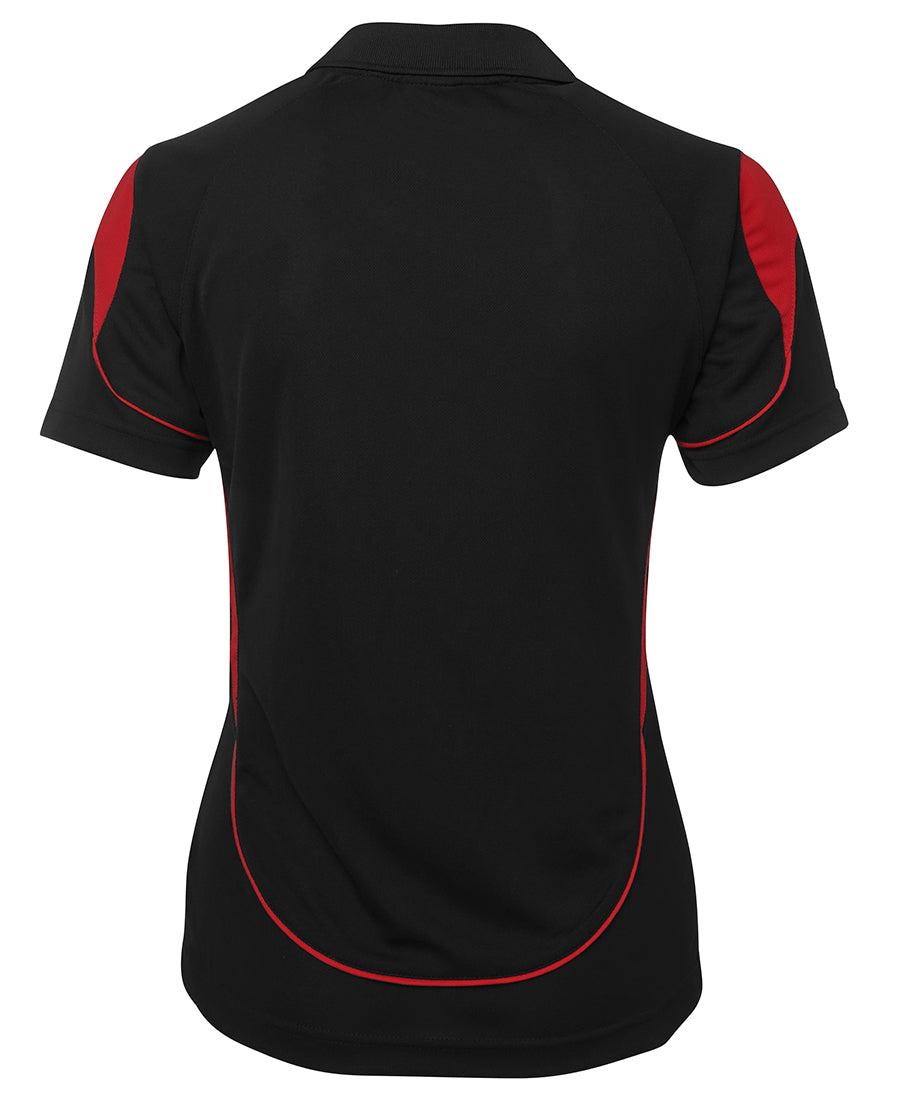 Podium Ladies Bell Polo - Black/Red - Back