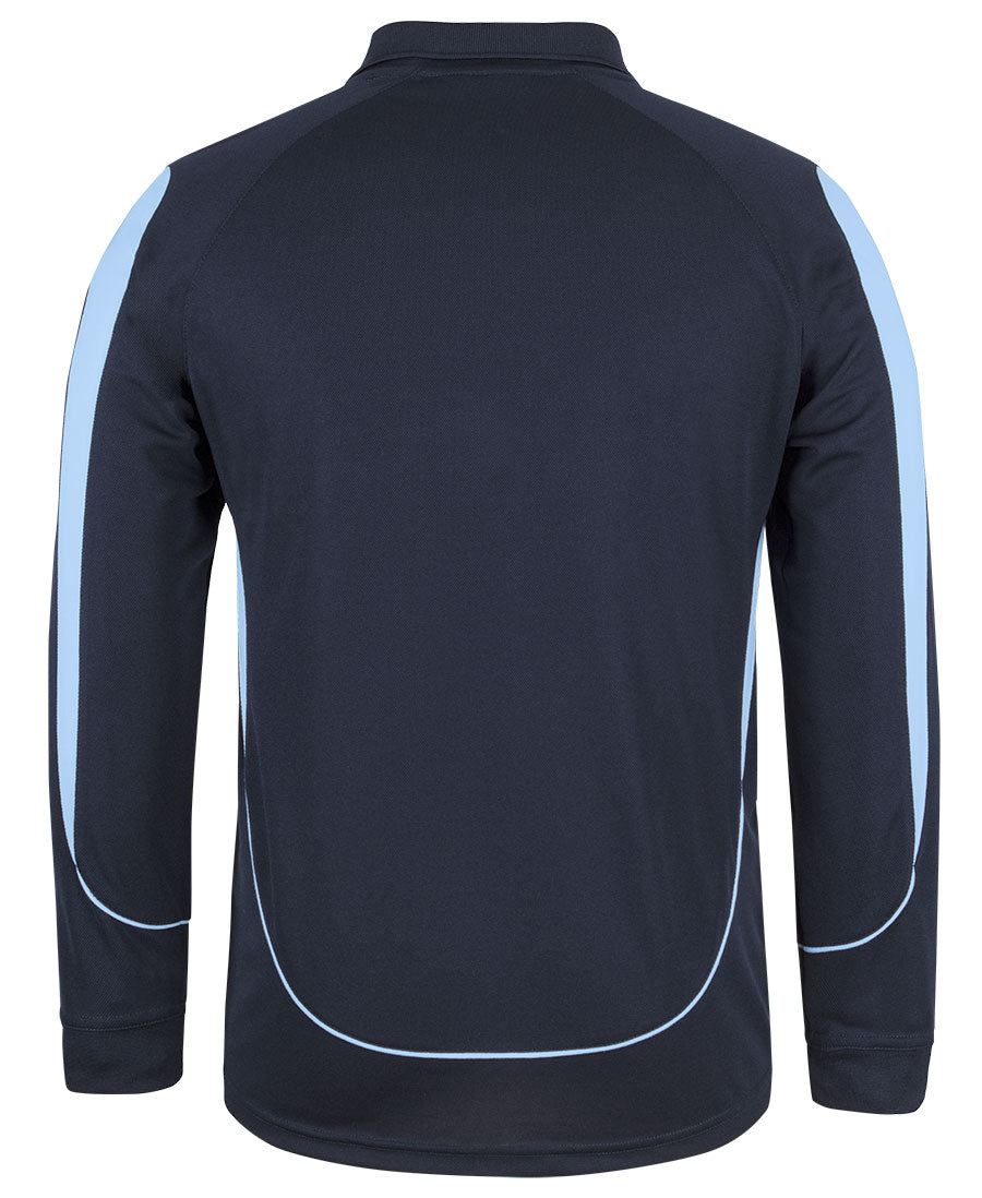 Podium L/S Bell Polo - Navy/Lt Blue - Back