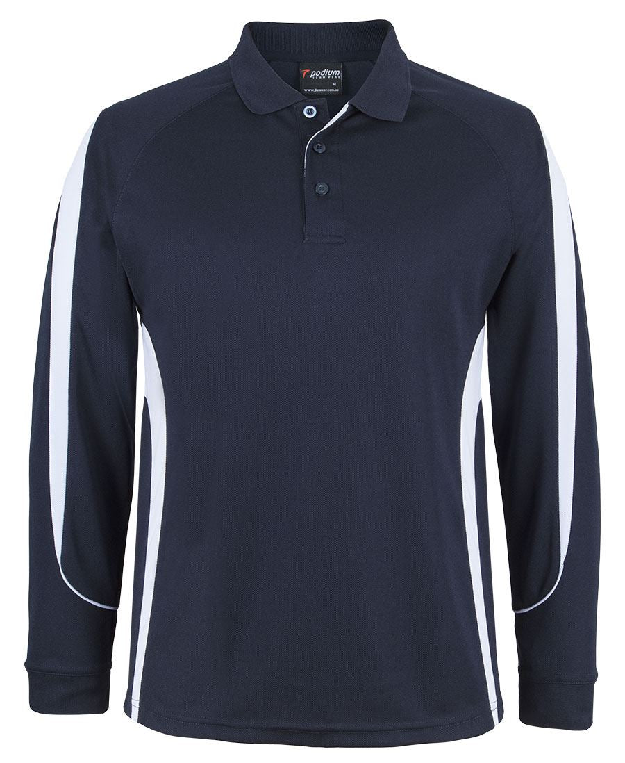 Podium L/S Bell Polo - Navy/White - Front