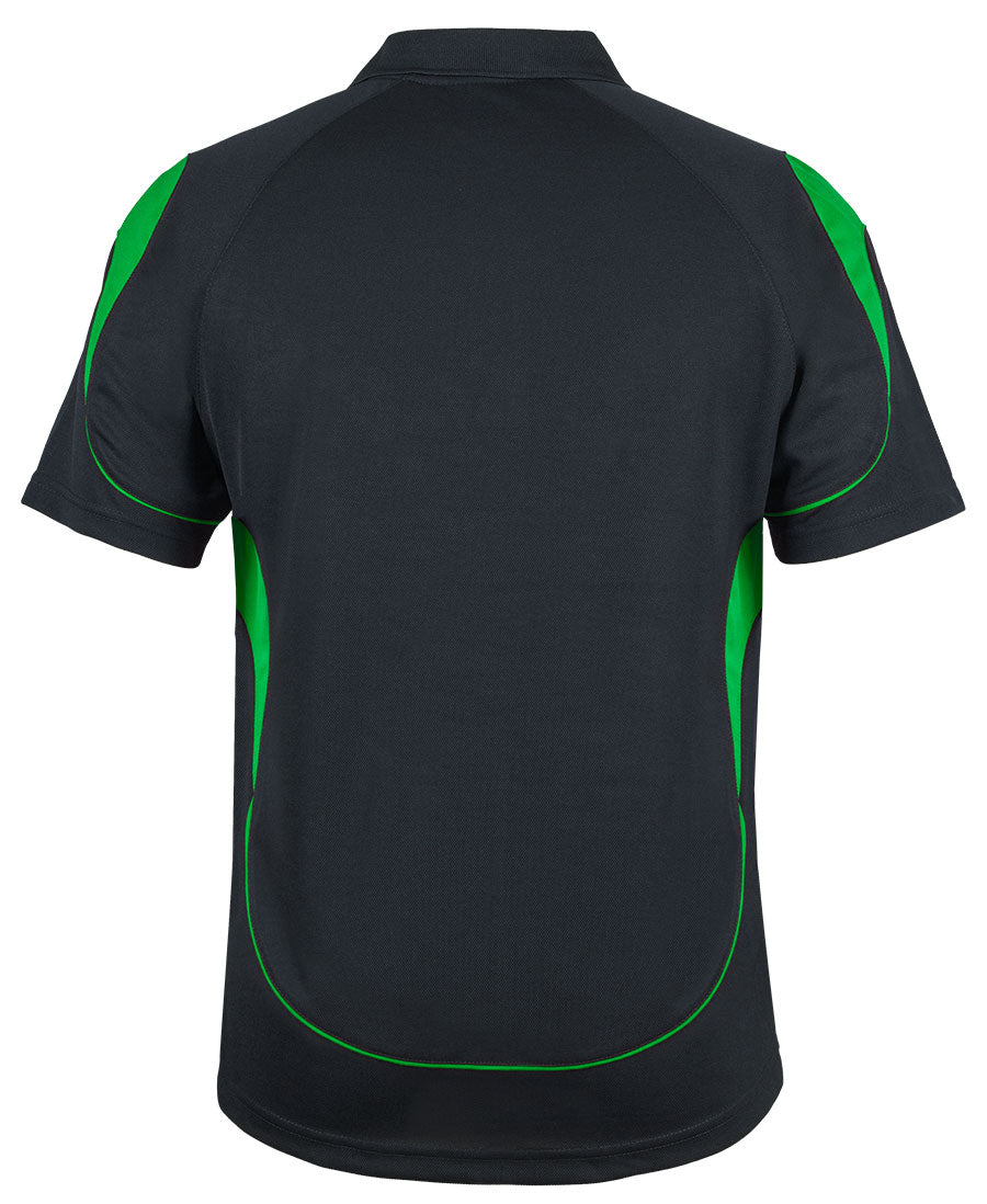 Podium Kids and Adults Bell Polo - Black/Pea Green - Back