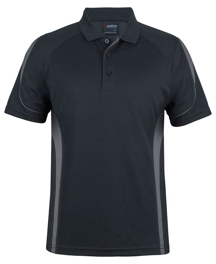 Podium Kids and Adults Bell Polo - Black/Charcoal - Front