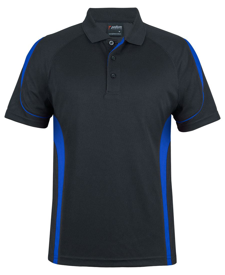 Podium Kids and Adults Bell Polo - Black/Royal - Front