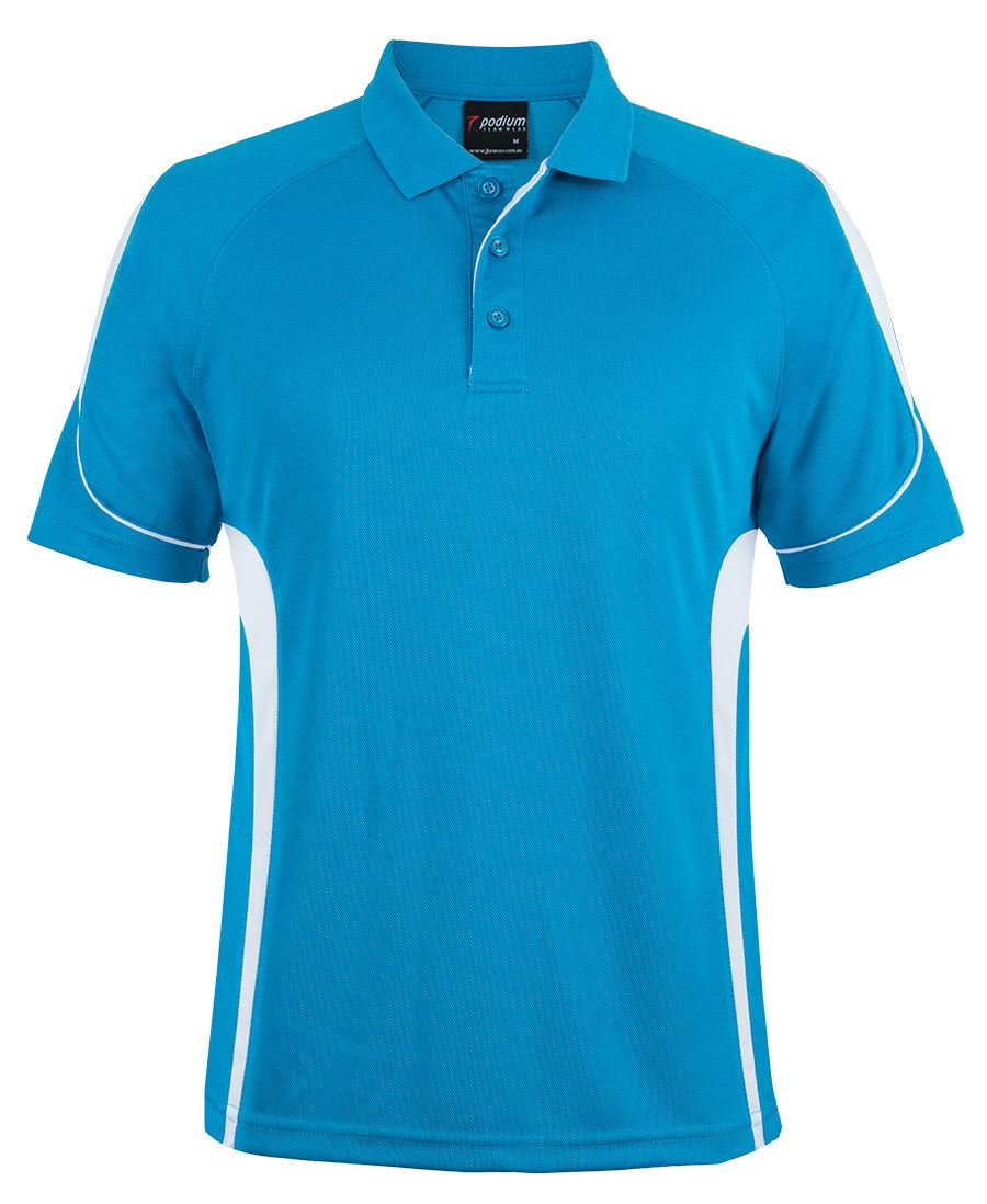 Podium Kids and Adults Bell Polo - Aqua/White - Front