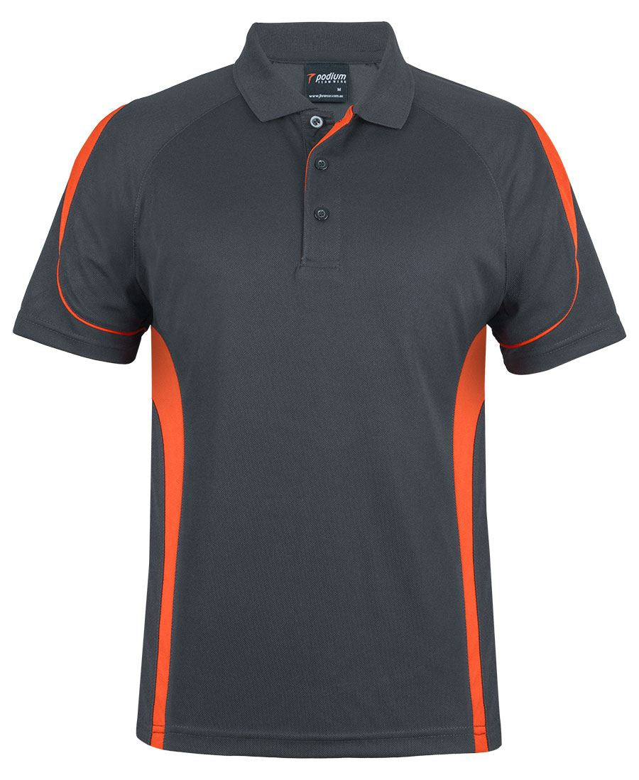 Podium Kids and Adults Bell Polo - Charcoal/Orange - Front