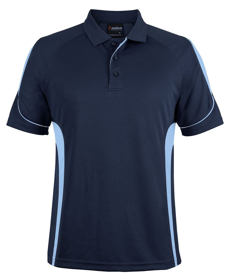 Podium Kids and Adults Bell Polo - Navy/Lt Blue - Front