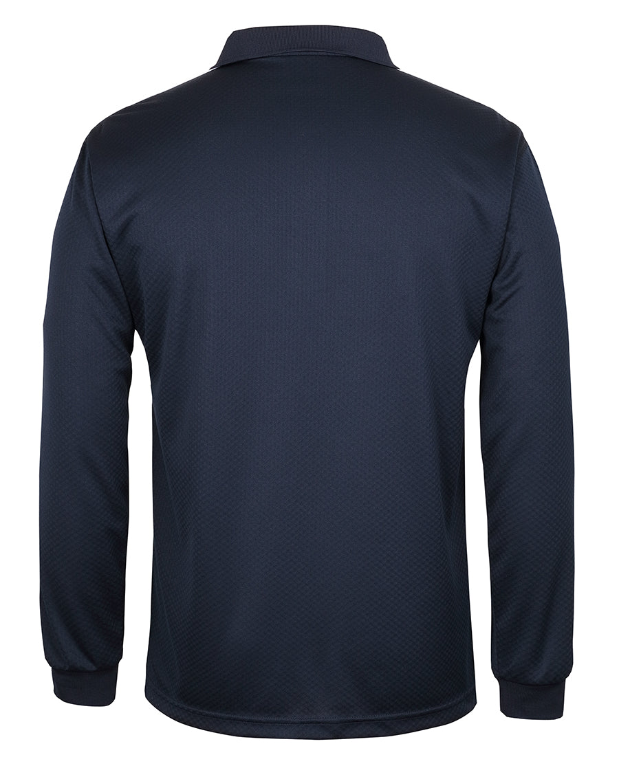 Podium L/S Cool Polo - Navy/White/Grey - Back