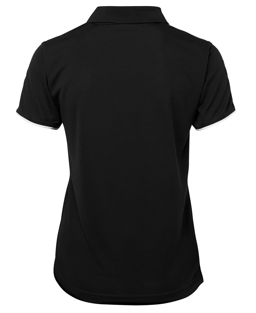 Podium Ladies Cool Polo - Black/White/Grey - Back