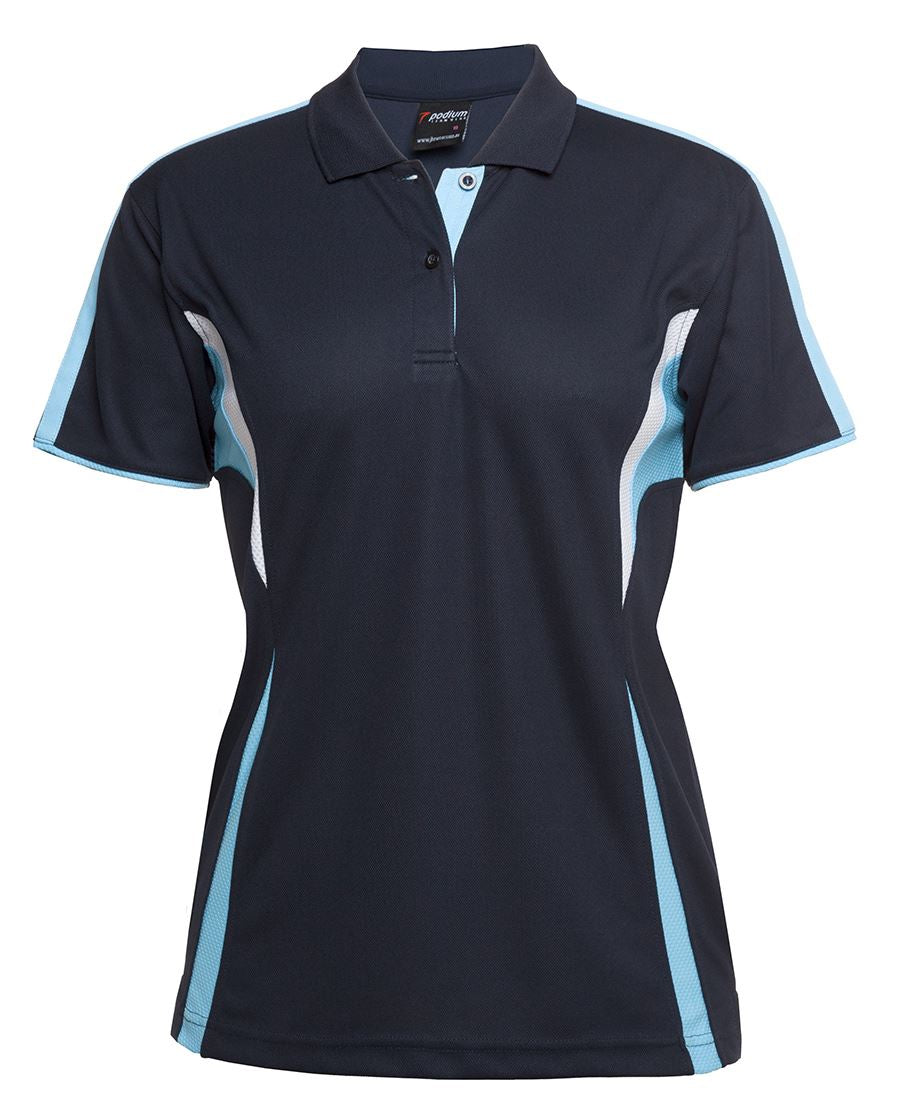 Podium Ladies Cool Polo - Navy/Lt Blue/White - Front