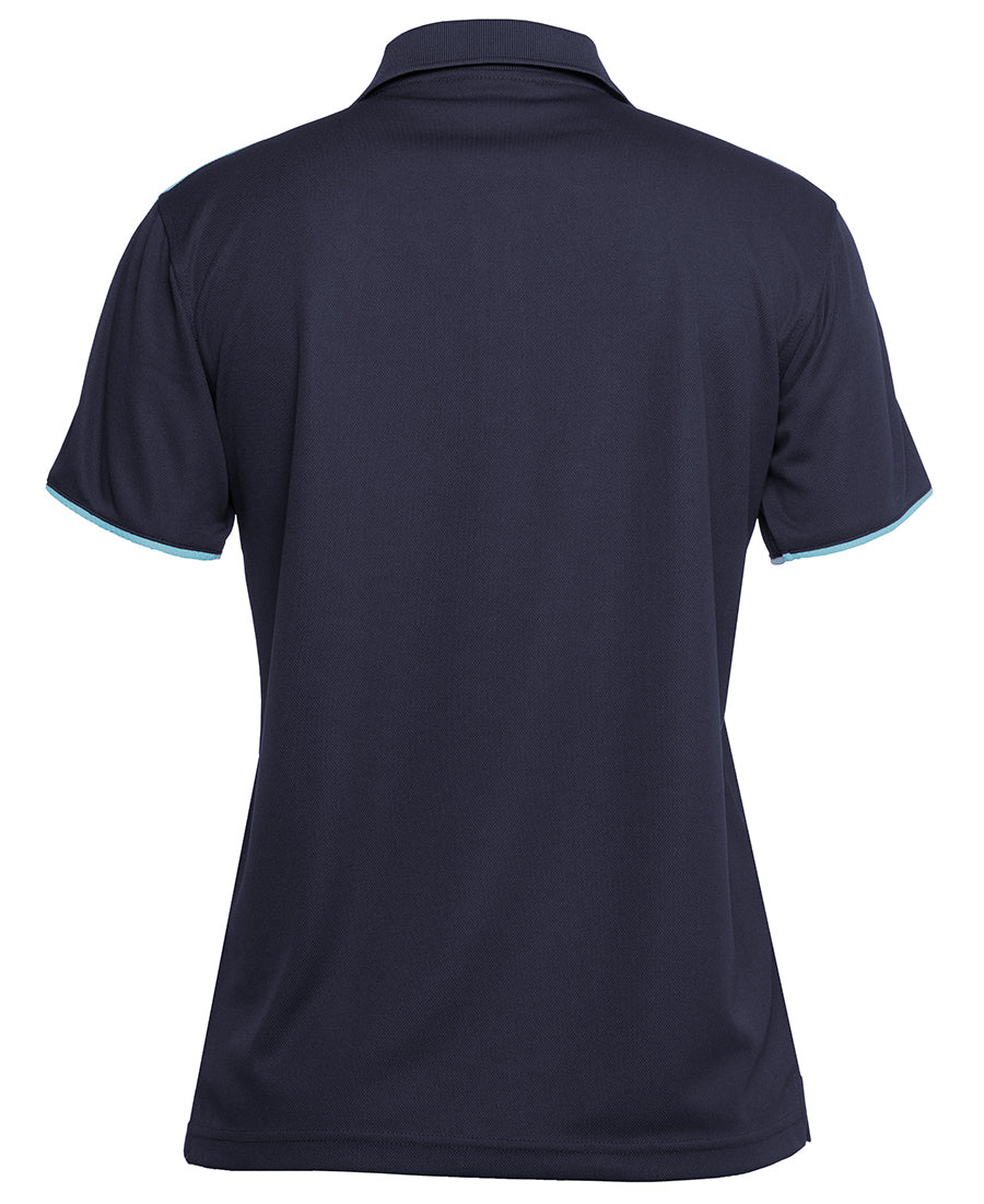 Podium Ladies Cool Polo - Navy/Lt Blue/White - Back