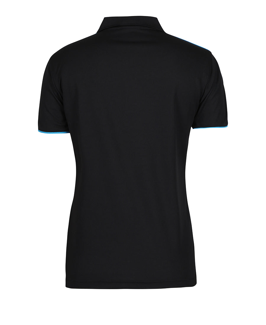 Podium Ladies Cool Polo - Black/Aqua/Grey - Back