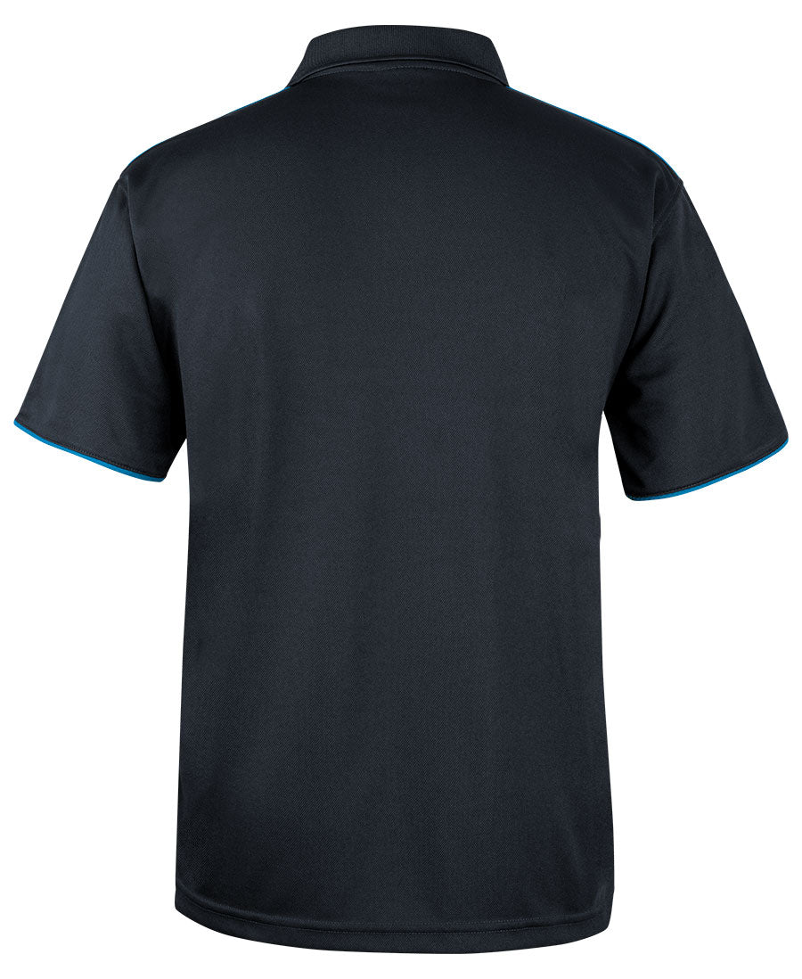 Podium Cool Polo - Black/Aqua/Grey - Back