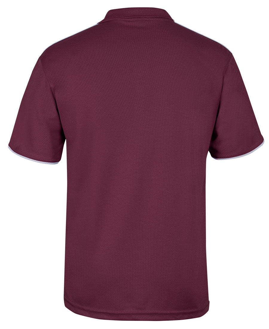 Podium Cool Polo - Maroon/White/Grey - Back