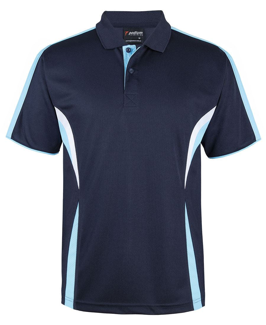 Podium Cool Polo - Navy/Lt Blue/White - Front