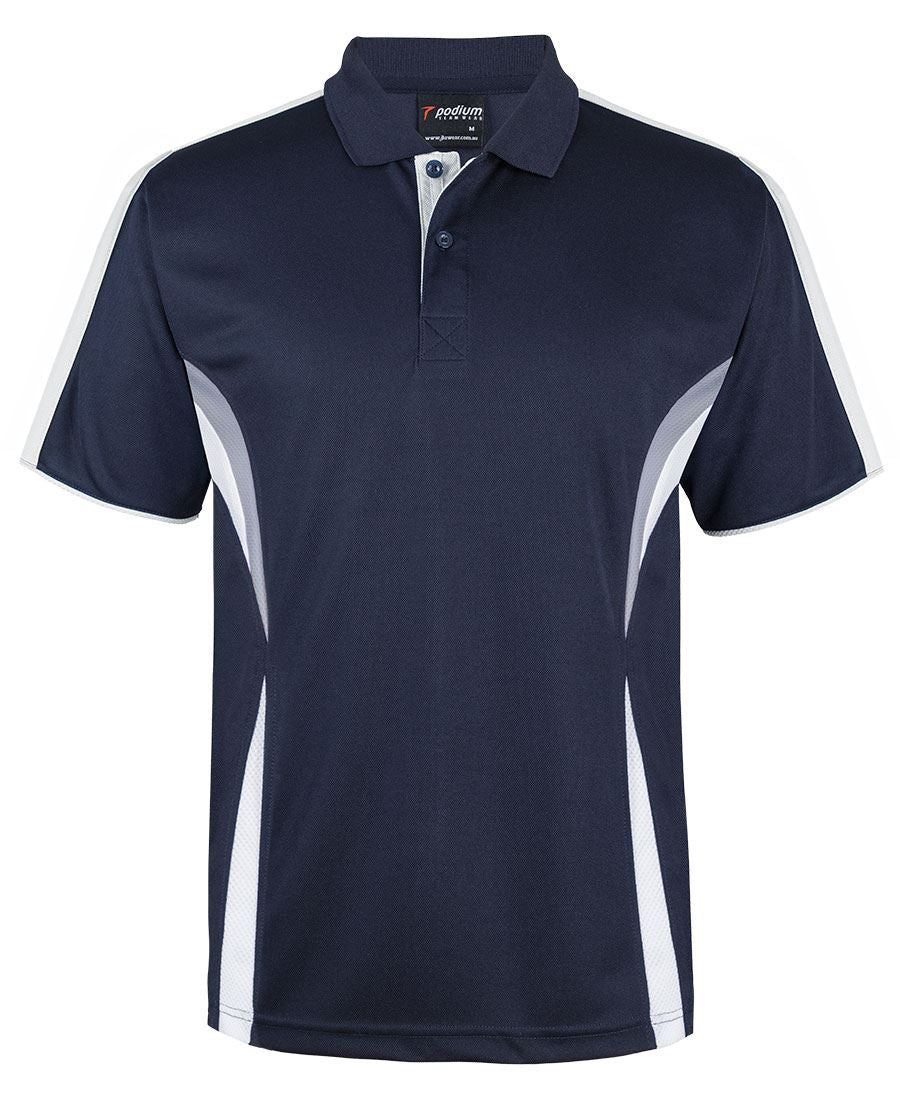 Podium Cool Polo - Navy/White/Grey - Front