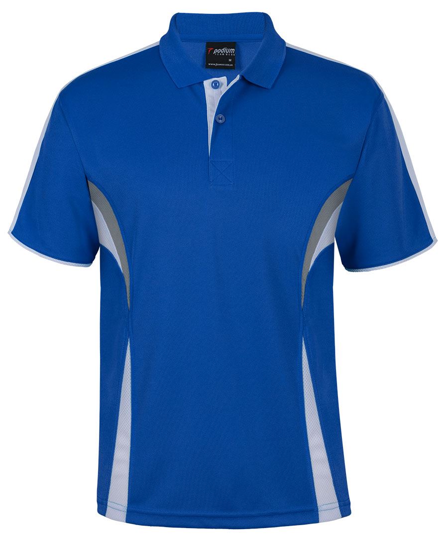 Podium Cool Polo - Royal/White/Grey - Front