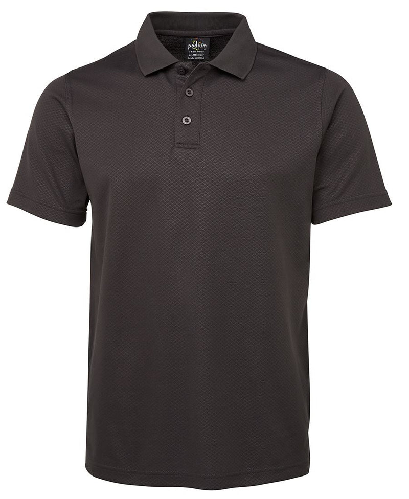 Podium Cotton Back Yardage Polo - Gunmetal - Front