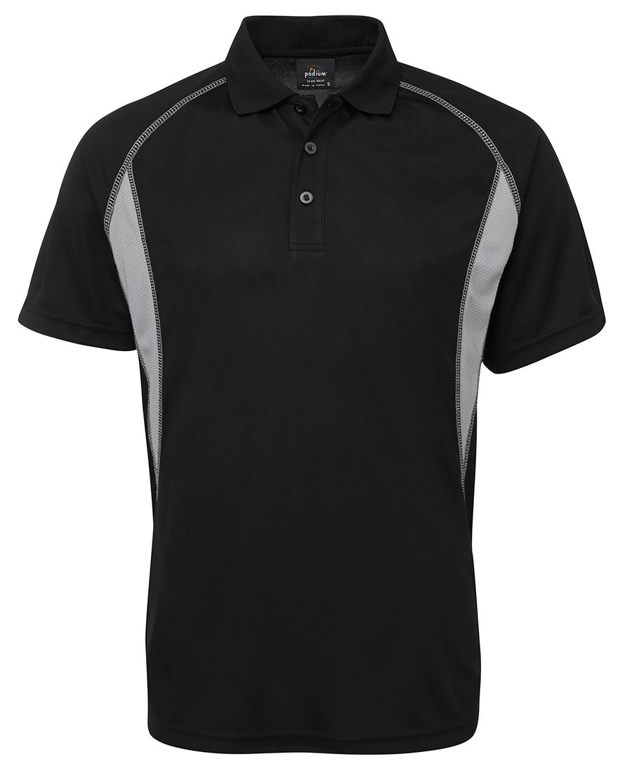 Podium Insert Polo - Black/Grey - Front