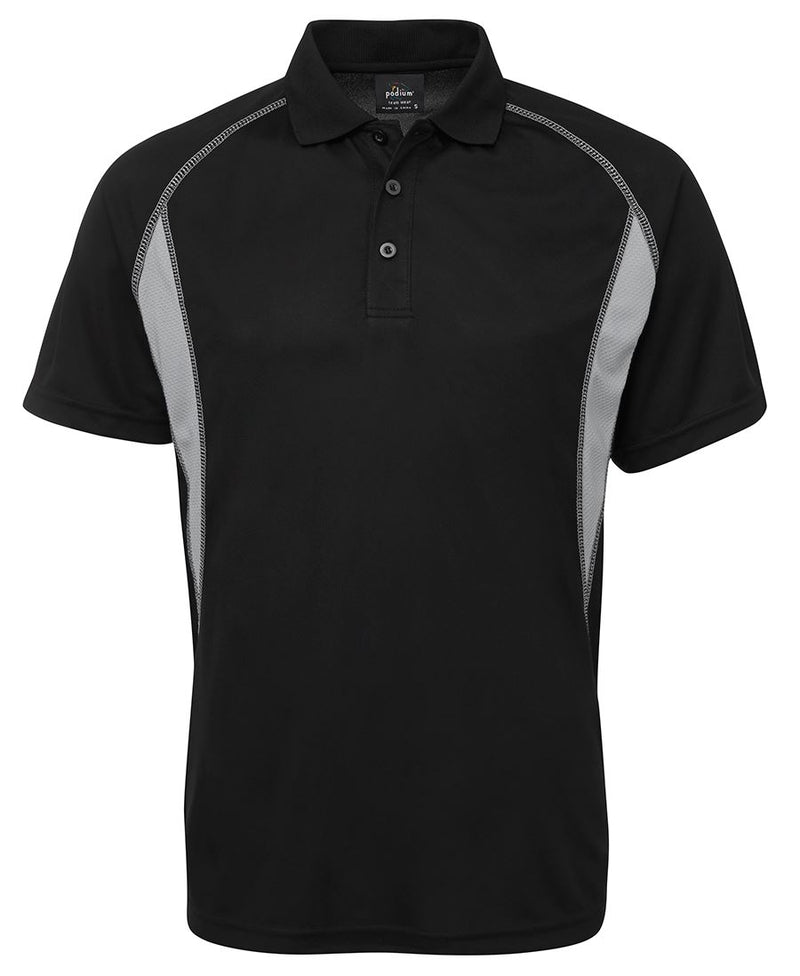 Podium Insert Polo - Black/Grey - Front