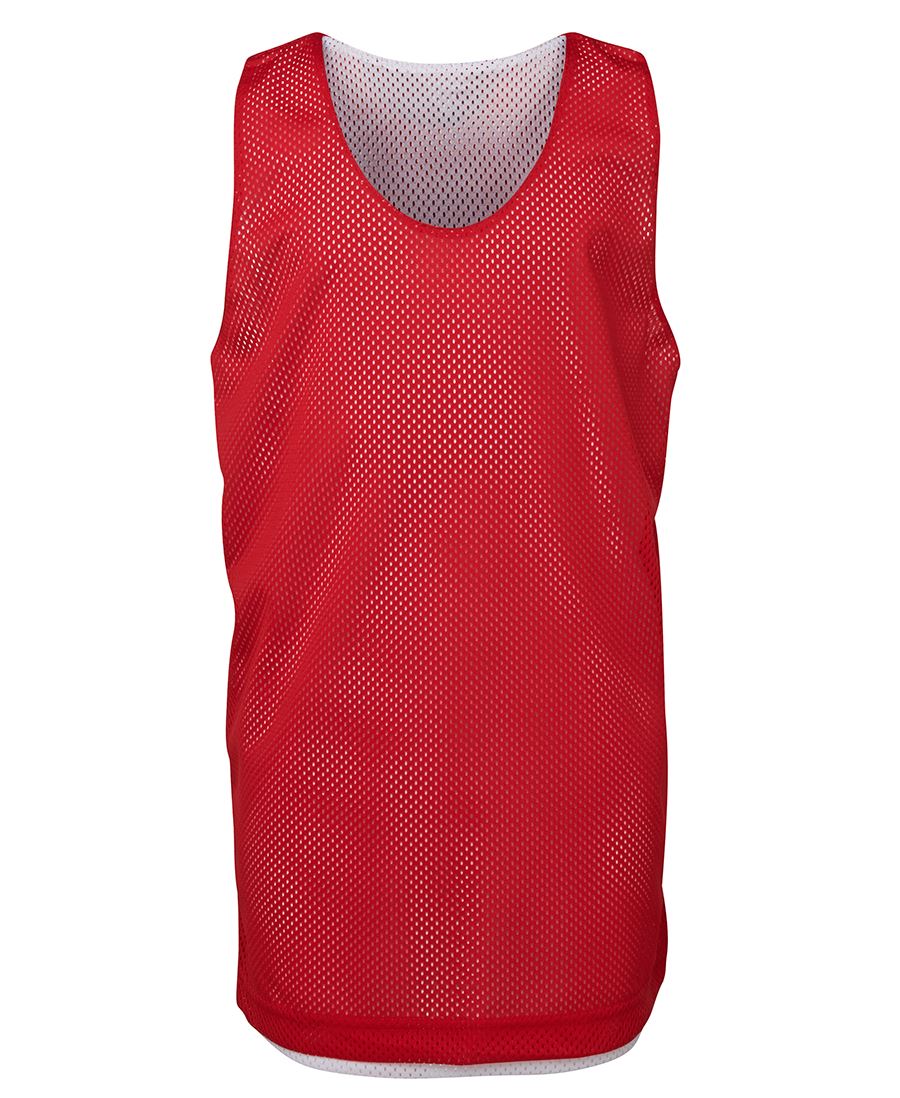 Podium Kids and Adults Reversible Training Singlet - Red/White - Front