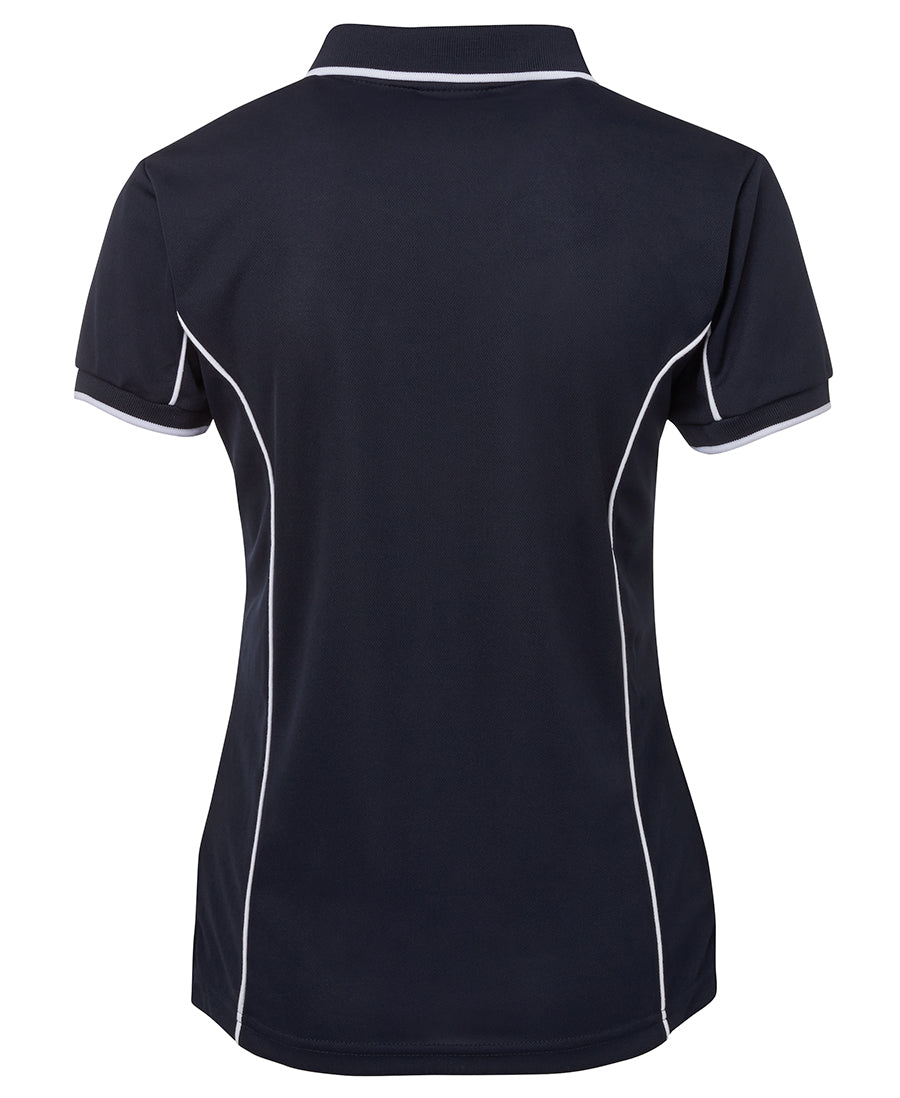 Podium Ladies Piping Polo - Navy/White - Back
