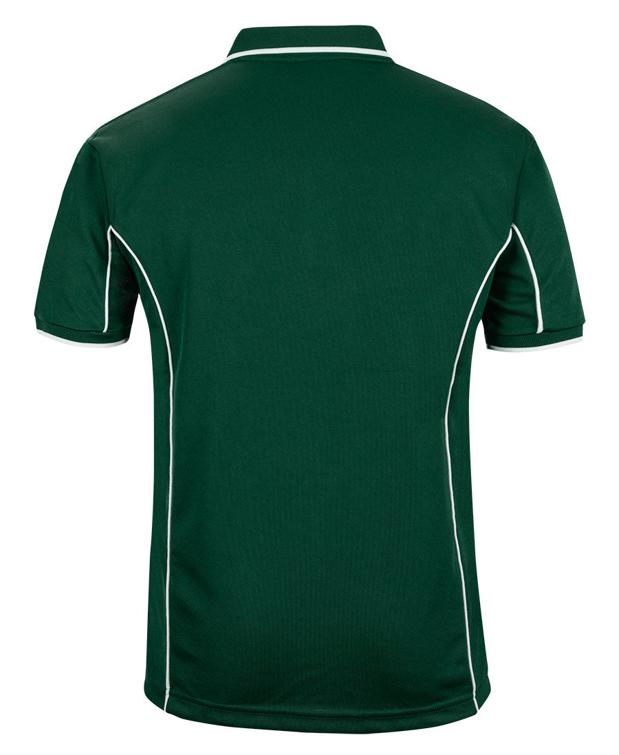 Podium S/S Piping Polo - Forest/White - Back