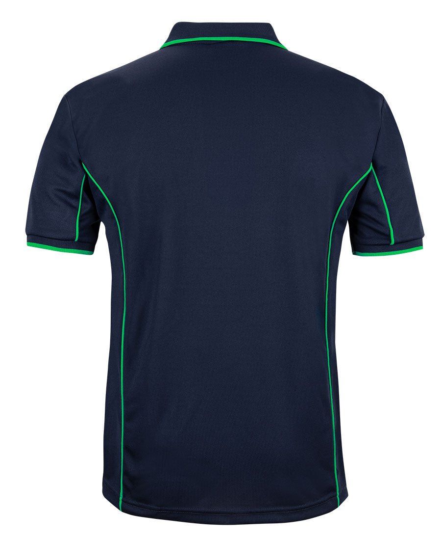 Podium S/S Piping Polo - Navy/Green - Back