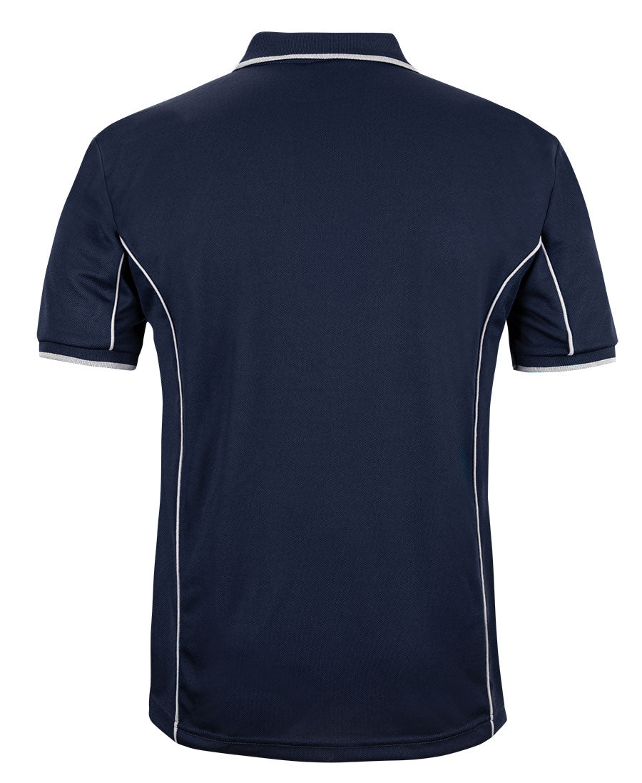 Podium S/S Piping Polo - Navy/White - Back