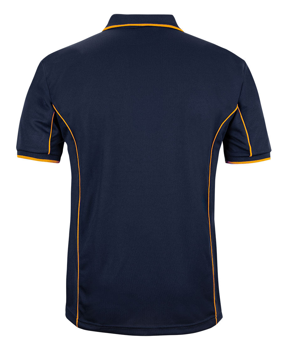 Podium S/S Piping Polo - Navy/Gold - Back