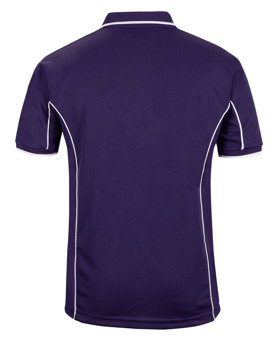 Podium S/S Piping Polo - Purple/White - Back