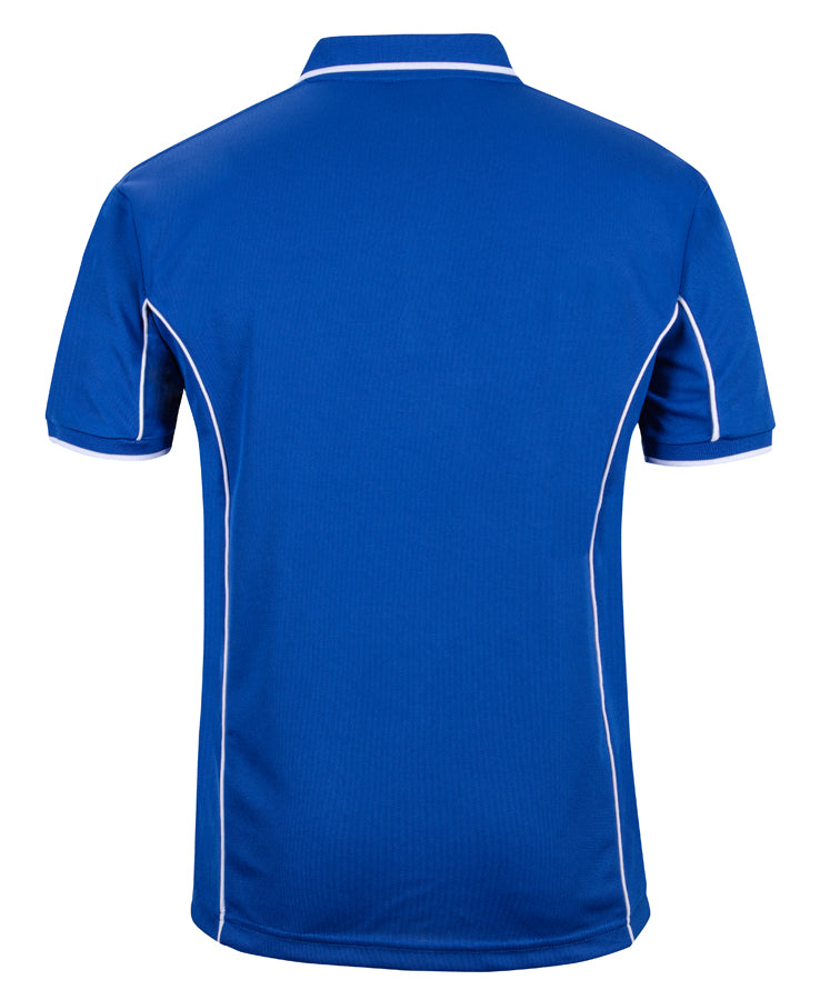 Podium S/S Piping Polo - Royal/White - Back