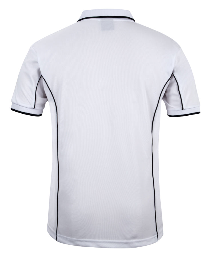 Podium S/S Piping Polo - White/Navy - Back