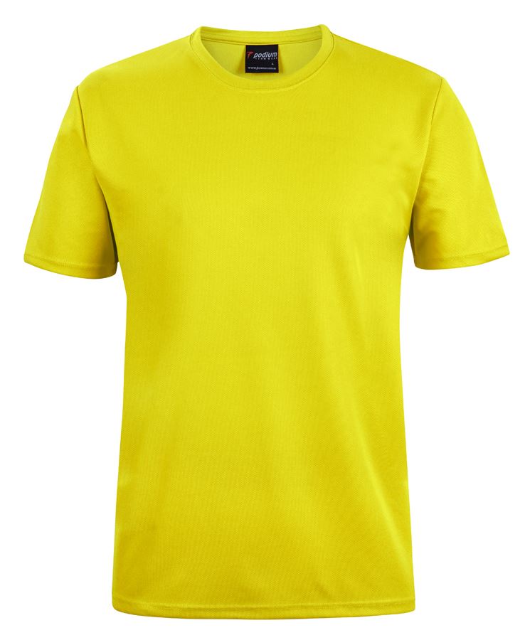 Podium Kids & Adults Poly Tee - Yellow - Front