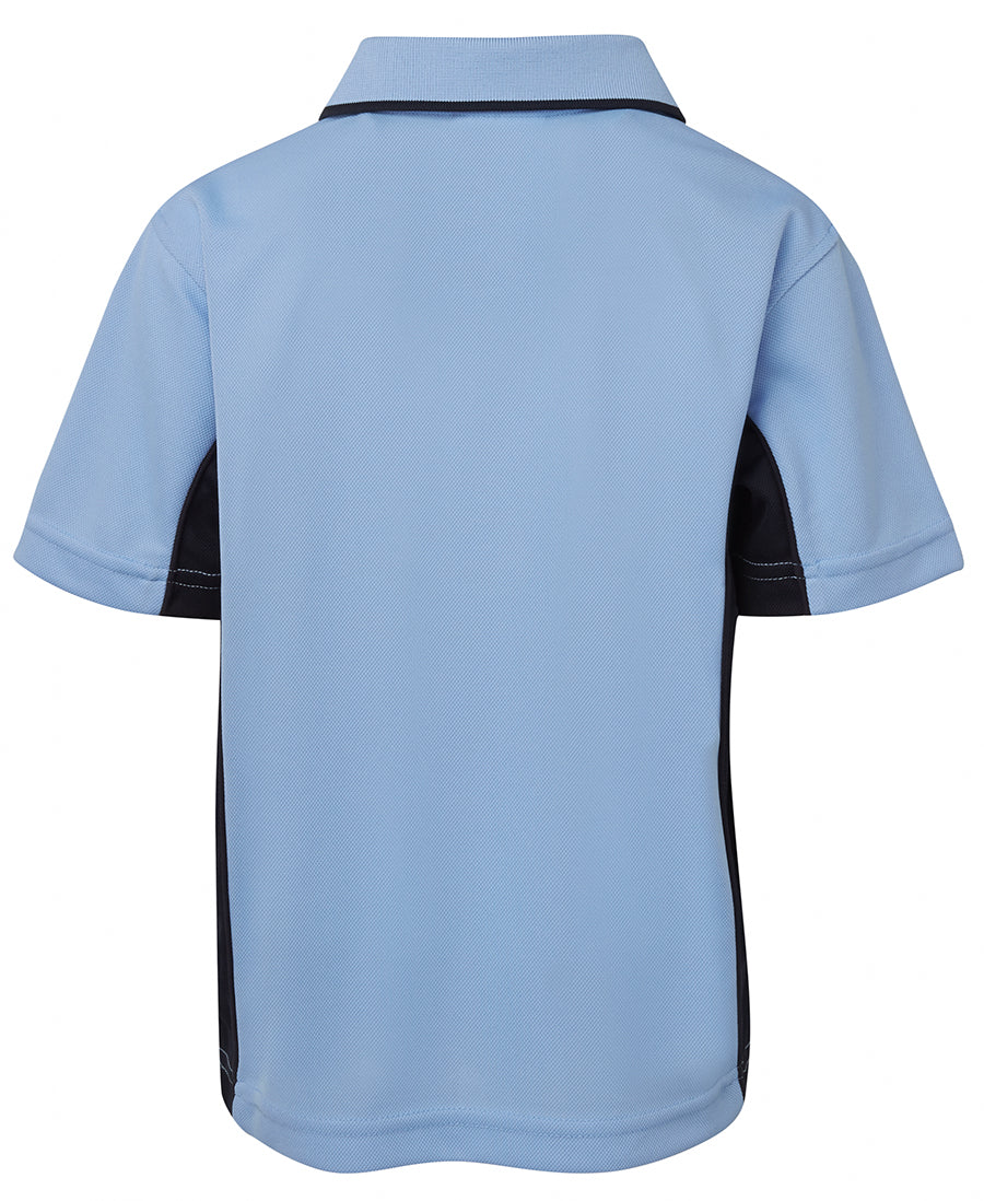 Podium Kids Contrast Polo - Lt Blue/Navy - Back
