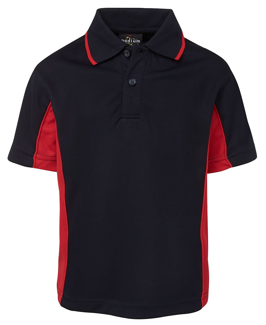 Podium Kids Contrast Polo - Navy/Red - Front