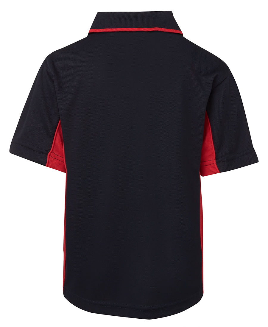 Podium Kids Contrast Polo - Navy/Red - Back