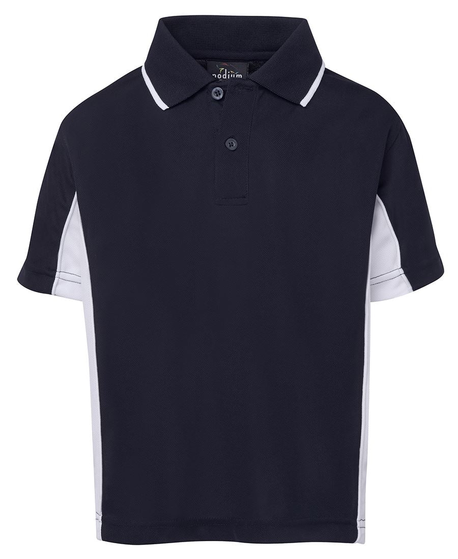 Podium Kids Contrast Polo - Navy/White - Front
