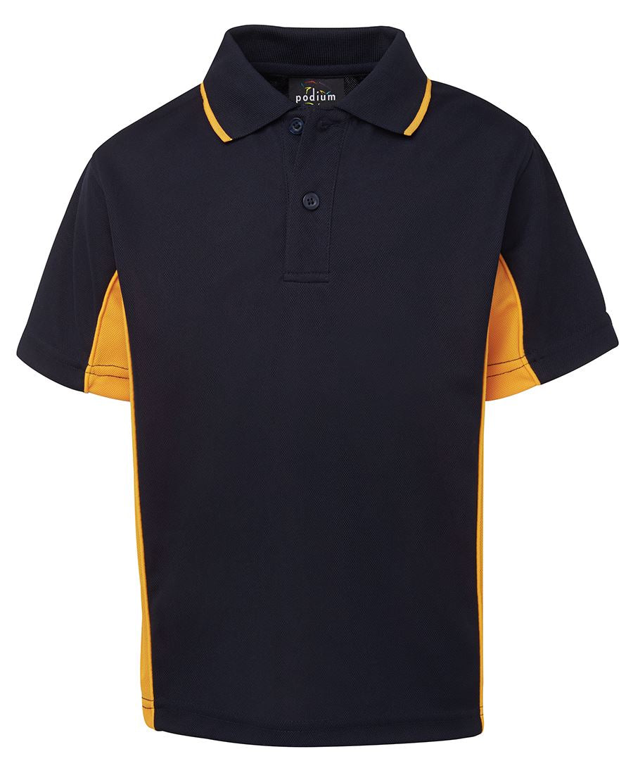 Podium Kids Contrast Polo - Navy/Gold - Front