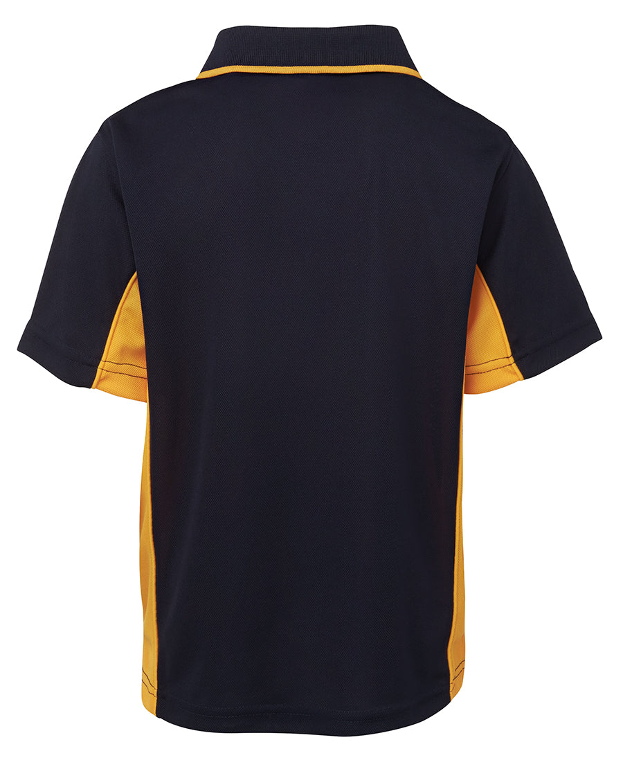 Podium Kids Contrast Polo - Navy/Gold - Back