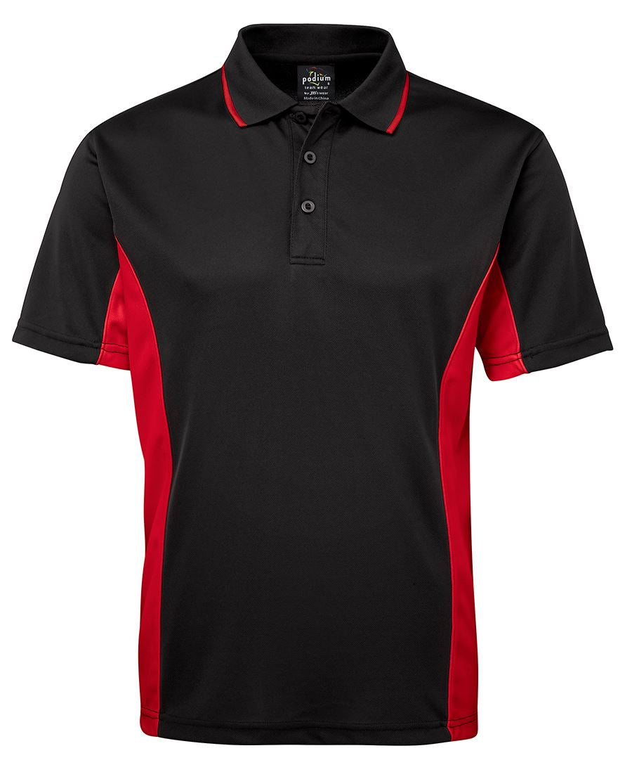 Podium Contrast Polo - Black/Red - Front
