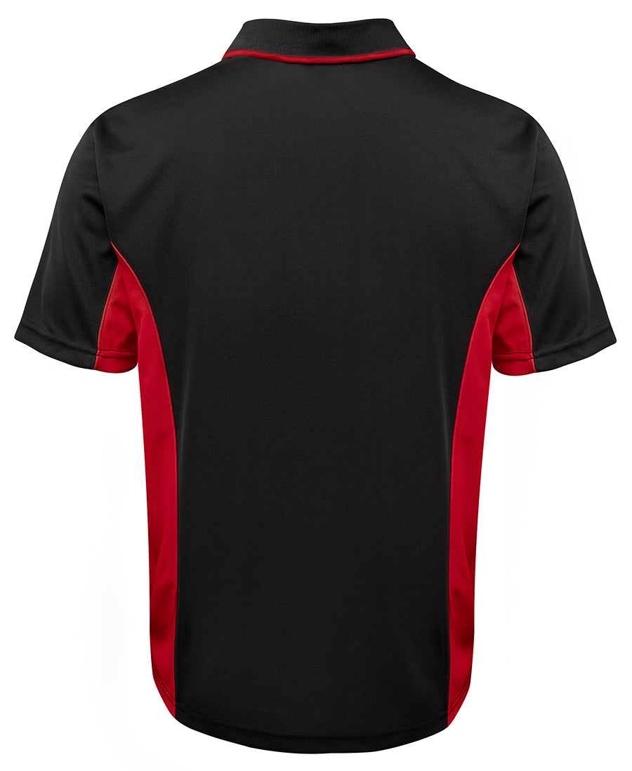 Podium Contrast Polo - Black/Red - Back