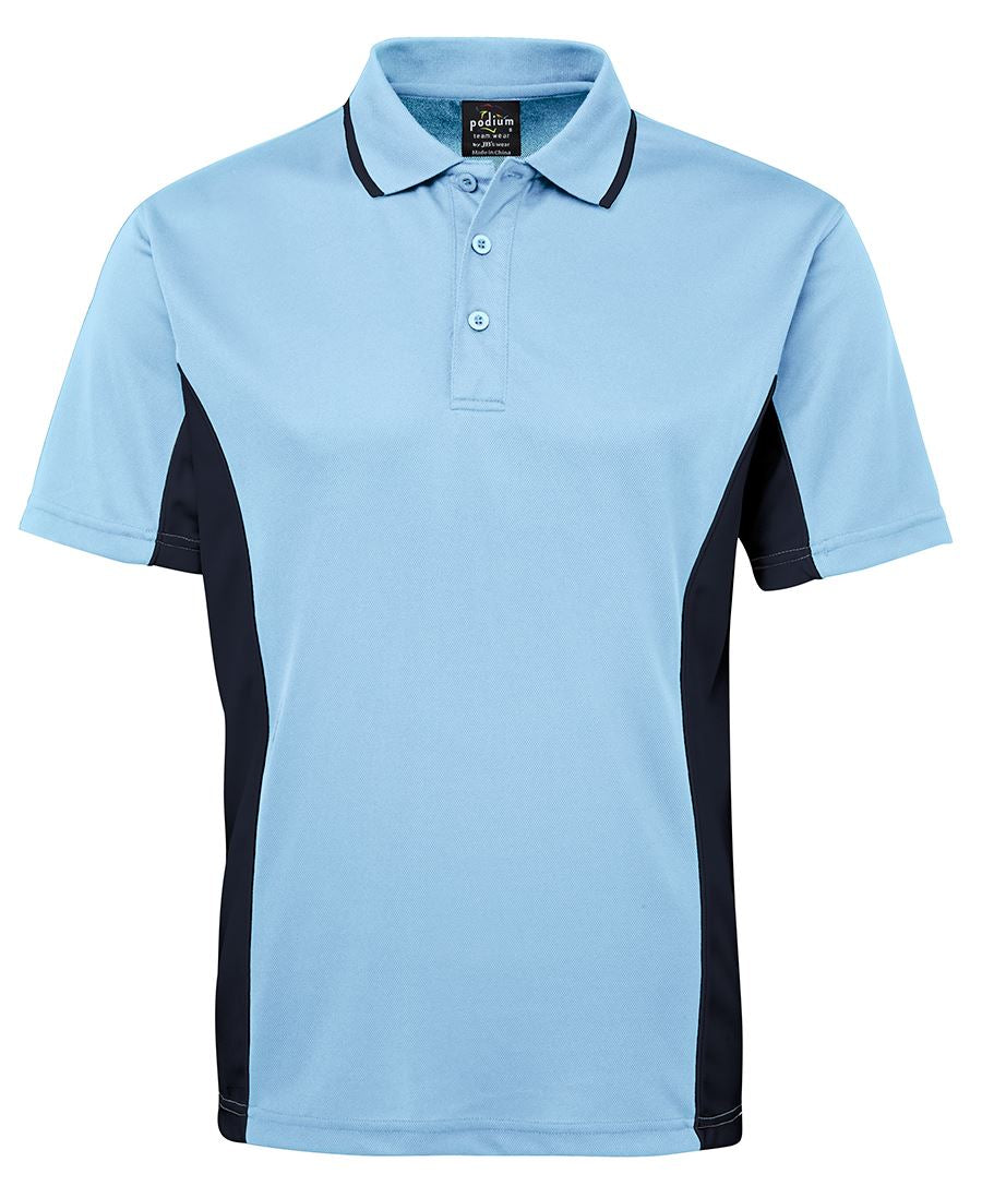 Podium Contrast Polo - Lt Blue/Navy - Front