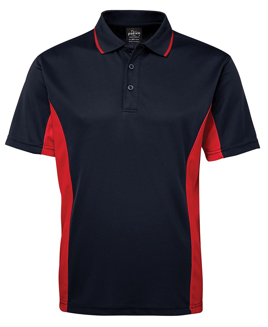 Podium Contrast Polo - Navy/Red - Front