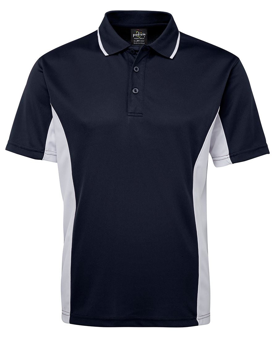 Podium Contrast Polo - Navy/White - Front