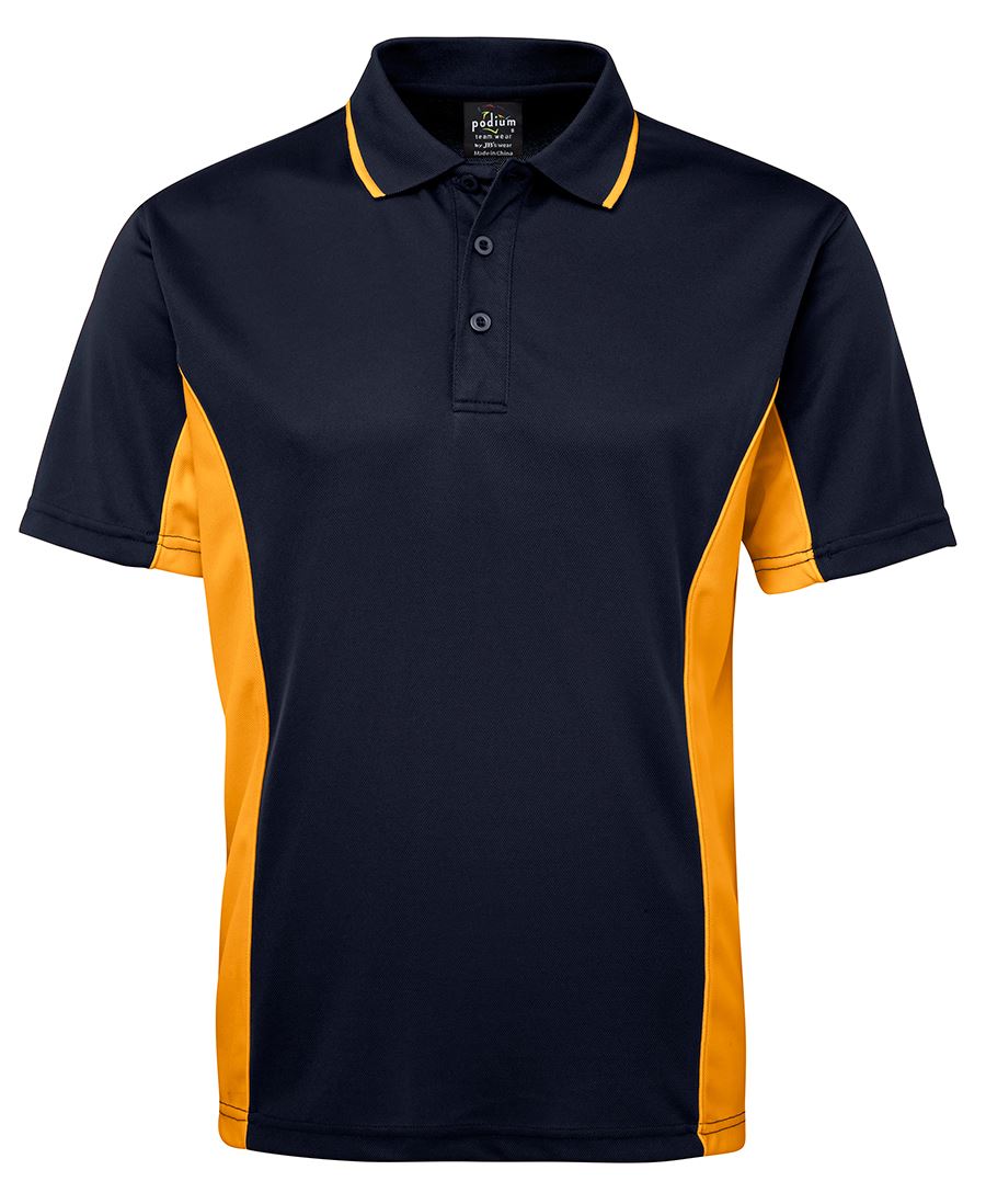 Podium Contrast Polo - Navy/Gold - Front