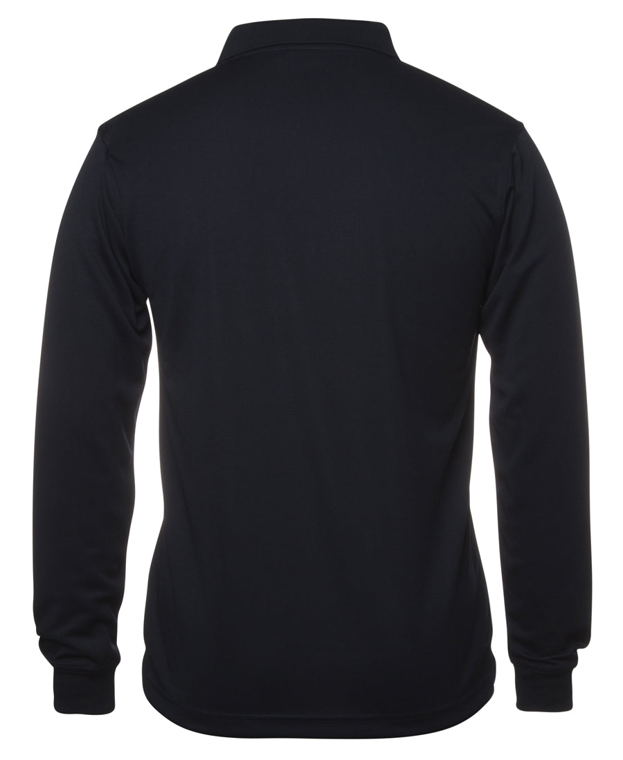 Podium Long Sleeve Poly Polo - Navy - Back