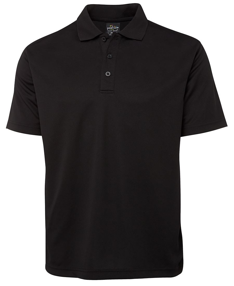 Podium S/S Poly Polo - Black - Front