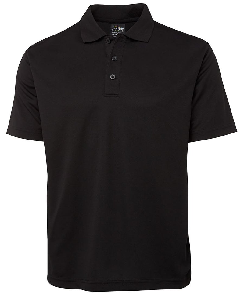 Podium S/S Poly Polo - Black - Front